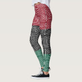 Red Black Green Maze African Mud Cloud Leggings (Links)