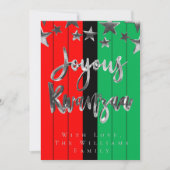 Red Black Green Pattern Skript Joyous Kwanzaa Card Einladung (Vorderseite)