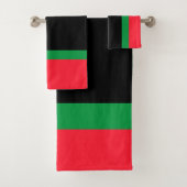 Red Black Green Plush Poly Cotton Badhandtuch Set (Insitu)