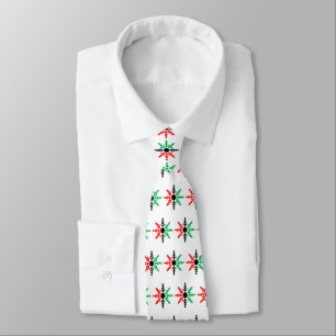 Red Black Green Snowflake Muster Kwanzaa Krawatte