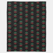 Red Black Green Snowflakes Pattern Kwanzaa Fleecedecke (Vorderseite)