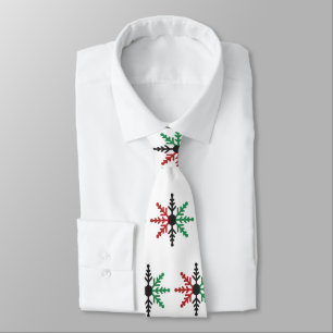 Red Black Green Snowflakes Pattern Kwanzaa Neck Ti Krawatte