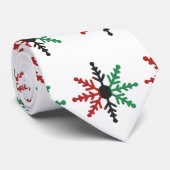 Red Black Green Snowflakes Pattern Kwanzaa Neck Ti Krawatte (Gerollt)