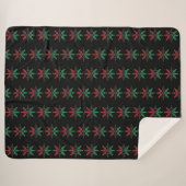 Red Black Green Snowflakes Pattern Kwanzaa Sherpadecke (Vorderseite (Horizontal))