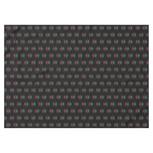 Red Black Green Snowflakes Pattern Kwanzaa Tablecl Tischdecke (Vorderseite (Horizontal))
