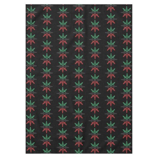 Red Black Green Snowflakes Pattern Kwanzaa Tischdecke (Vorderseite)