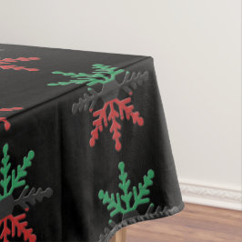 Red Black Green Snowflakes Pattern Kwanzaa Tischdecke