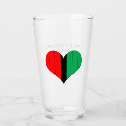 Red Black Green Striart Happy Kwanzaa Glas (Vorderseite)