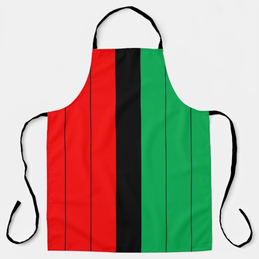 Red Black Green Strip Muster Kwanzaa Schürze (Vorderseite)