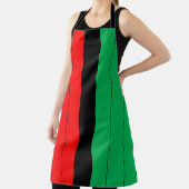 Red Black Green Strip Muster Kwanzaa Schürze (InSitu)