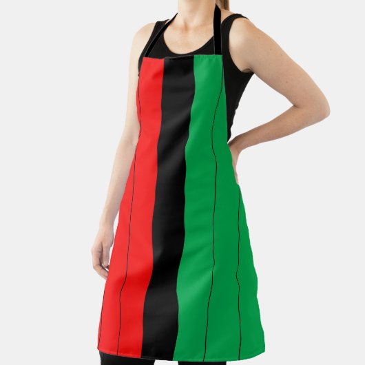 Red Black Green Strip Muster Kwanzaa Schürze (InSitu)