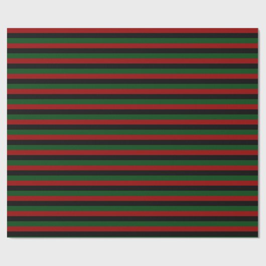 Red Black Green Stripes Pan African Geschenkpapier (Flach)