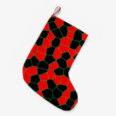 Red Black Green Trenddesign Pattern Kleiner Weihnachtsstrumpf (Vorderansicht (hängend))