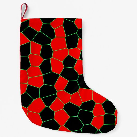 Red Black Green Trenddesign Pattern Kleiner Weihnachtsstrumpf (Vorderseite)