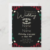 Red Black Green Tribal African Wedding Einladung (Vorderseite)