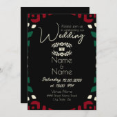 Red Black Green Tribal African Wedding Einladung (Vorne/Hinten)