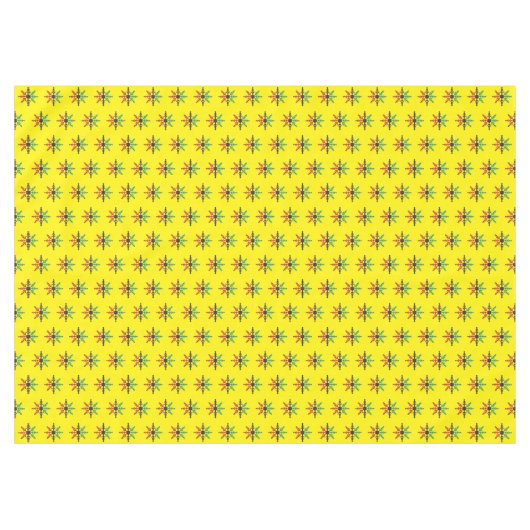 Red Black Green Yellow Snowflakes Pattern Kwanzaa Tischdecke (Vorderseite (Horizontal))