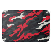 Red Black Grey White Camouflage Camouflage Pattern Badematte (Vorderseite)
