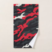 Red Black Grey White Camouflage Camouflage Pattern Badhandtuch Set (Handtuch)
