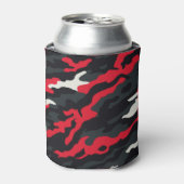 Red Black Grey White Camouflage Camouflage Pattern Dosenkühler (Kanne Vorderseite)