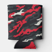 Red Black Grey White Camouflage Camouflage Pattern Dosenkühler (Rückseite)
