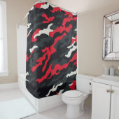 Red Black Grey White Camouflage Camouflage Pattern Duschvorhang (Beispiel)
