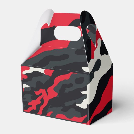 Red Black Grey White Camouflage Camouflage Pattern Geschenkschachtel (Vorderseite)