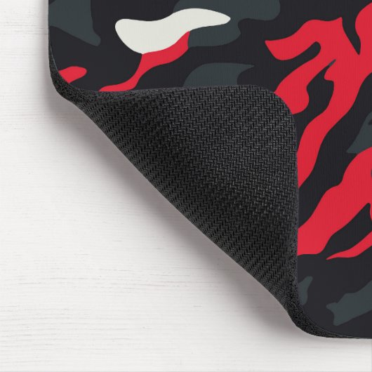 Red Black Grey White Camouflage Camouflage Pattern Mousepad (Ecke)
