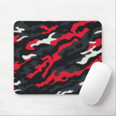 Red Black Grey White Camouflage Camouflage Pattern Mousepad (Mit Mouse)