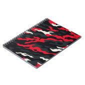 Red Black Grey White Camouflage Camouflage Pattern Notizblock (Linke Seite)