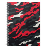 Red Black Grey White Camouflage Camouflage Pattern Notizblock (Vorderseite)