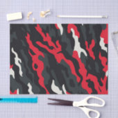 Red Black Grey White Camouflage Camouflage Pattern Seidenpapier (Handwerk)