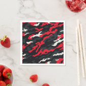 Red Black Grey White Camouflage Camouflage Pattern Serviette (Beispiel)