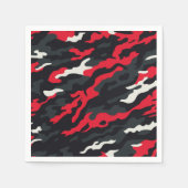 Red Black Grey White Camouflage Camouflage Pattern Serviette (Vorderseite)