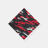 Red Black Grey White Camouflage Camouflage Pattern Serviette (Ecke)