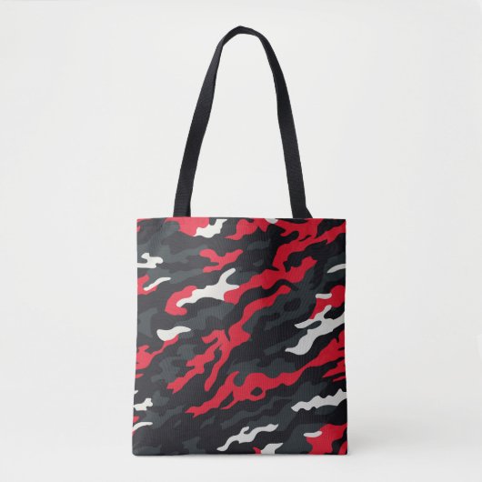 Red Black Grey White Camouflage Camouflage Pattern Tasche (Vorderseite)