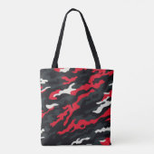 Red Black Grey White Camouflage Camouflage Pattern Tasche (Rückseite)