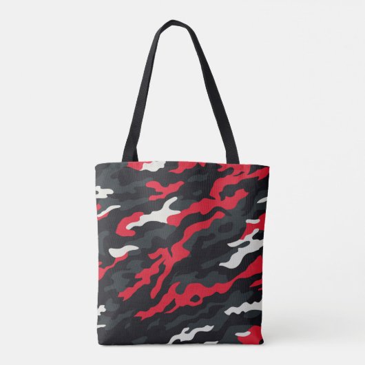 Red Black Grey White Camouflage Camouflage Pattern Tasche (Rückseite)