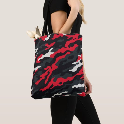 Red Black Grey White Camouflage Camouflage Pattern Tasche (Von Nahem)