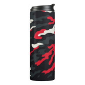 Red Black Grey White Camouflage Camouflage Pattern Thermosbecher (Nach links gedreht)