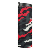 Red Black Grey White Camouflage Camouflage Pattern Thermosbecher (Nach rechts gedreht)