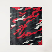 Red Black Grey White Camouflage Camouflage Pattern Wandteppich (Vorderseite)