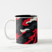 Red Black Grey White Camouflage Camouflage Pattern Zweifarbige Tasse (Links)