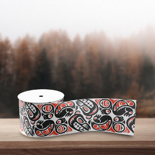 Red Black Haida Bear Symbol Native Pride Muster Ripsband
