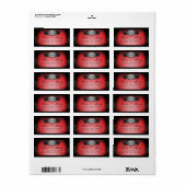 Red & Black Halloween Matching Wedding Address Adressaufkleber (Vorne)