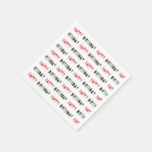 Red & Black Happy Geburtstags-Party Serviette (Ecke)