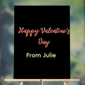 Red black happy Valentine's day from name stylish  Acrylschild (Neutral)