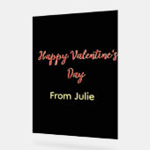 Red black happy Valentine's day from name stylish  Acrylschild (Winkel)