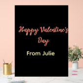 Red black happy Valentine's day from name stylish  Acrylschild (Hochzeit)