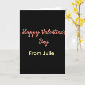 Red black happy Valentine's day from name stylish  Karte (Gelbe Blume)